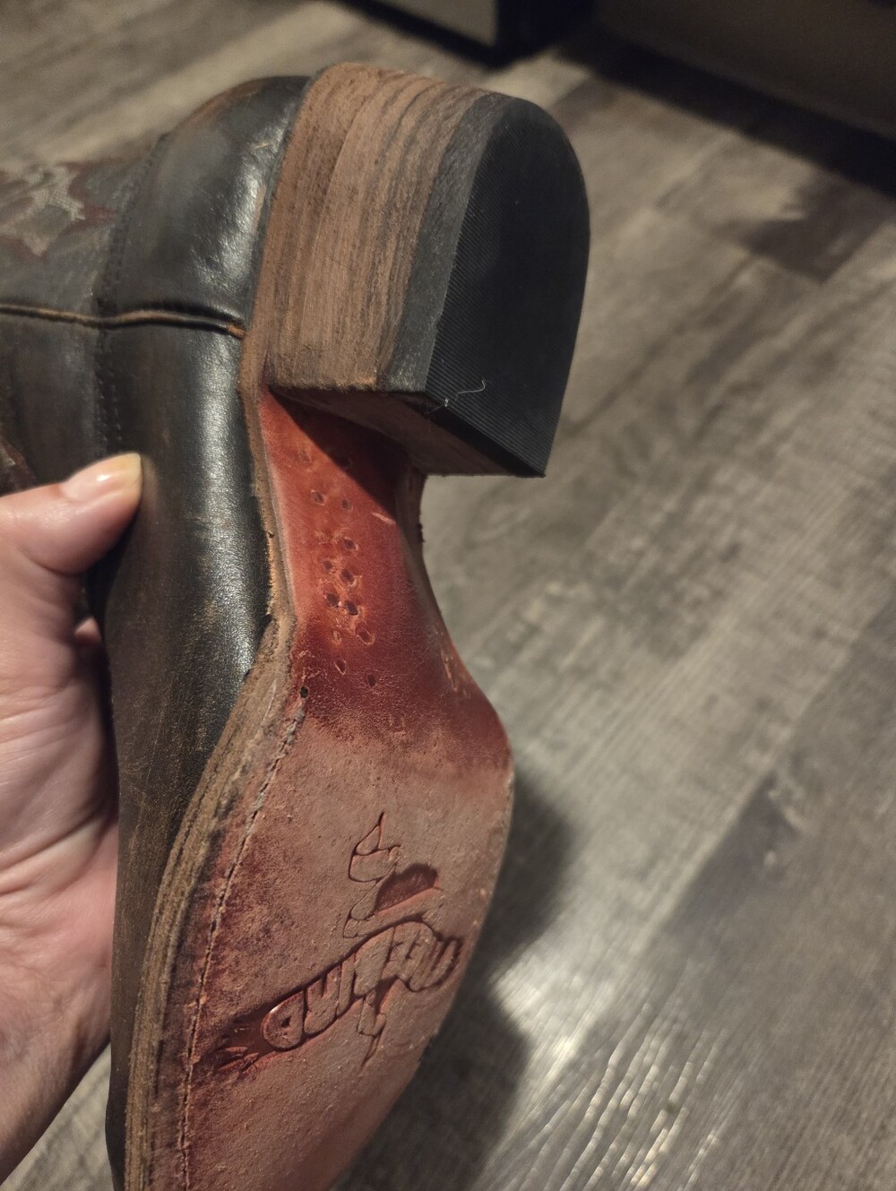 Freebird by Steven Brown Distressed Leather Cowboy Boots - Picture 9 of 10